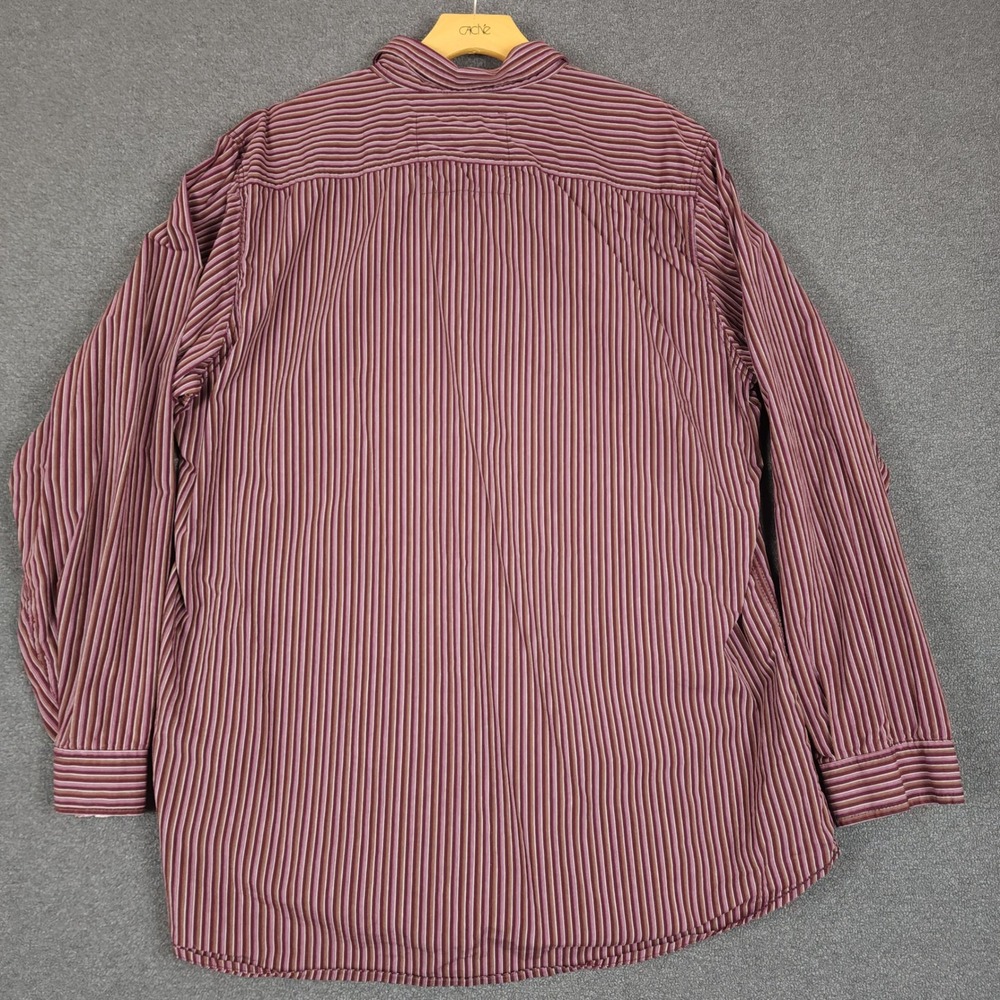 Keanan Duffty England's Dreaming Mens XXL Burgundy Stripe Button Down Shirt - Picture 5 of 8